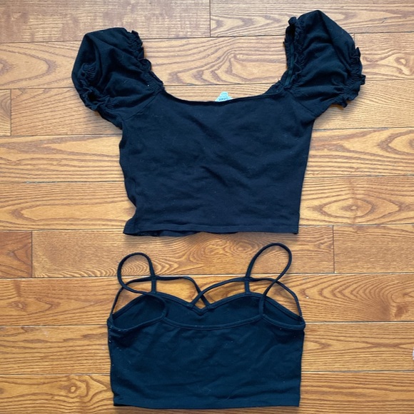 Garage/Eclipse two small women’s/youth top/bralette crop top black. - Picture 4 of 8